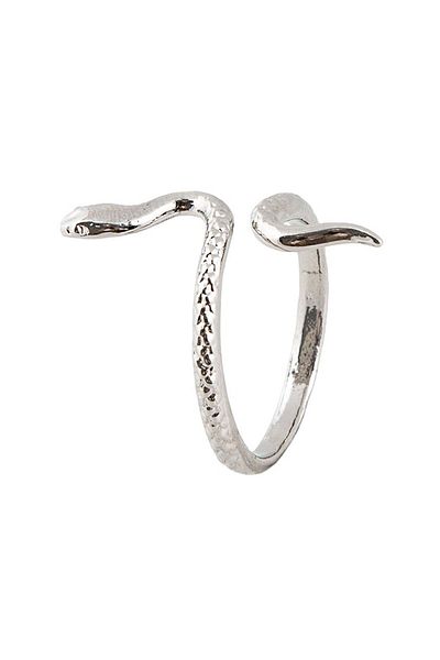 RİVUS Thin Snake Curved Ring - Silver