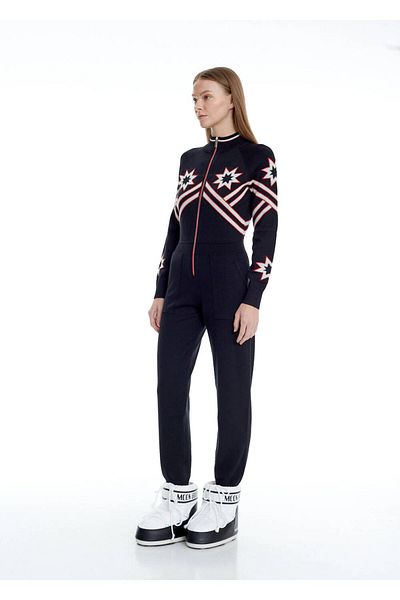 Knitss Star Patterned Extrafine Merino Wool Jumpsuit