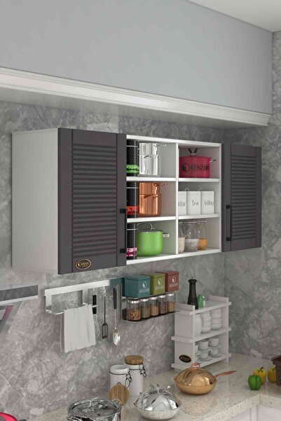 Kenzlife Hazır Mutfak Dolabı Biber60 Gri Mod2 60*160*32 Mebran Kapak Suntalam...