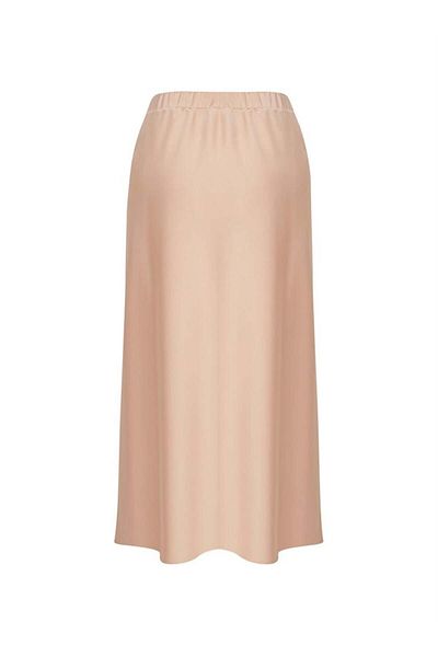 RİVUS Fusta din satin cu lungime midi cu talie elastica - bej