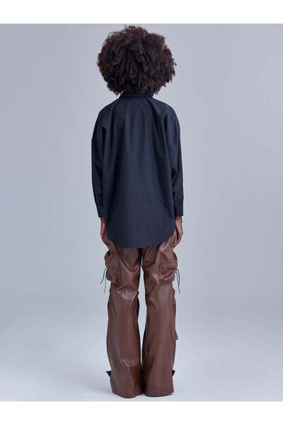 RİVUS Oversize Off-Shoulder Shirt - Black