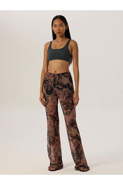 RİVUS Παντελόνι Flare Fit Tulle - Με ελαστική μέση και σχέδιο τατουάζ