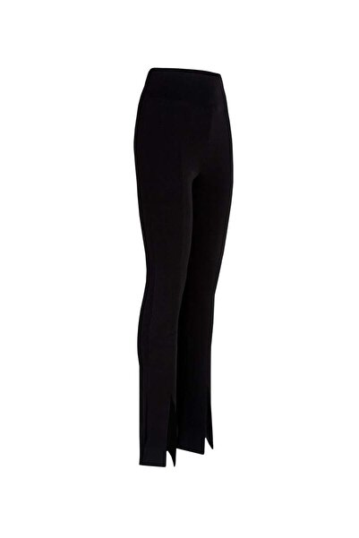 RİVUS Slit Leg Knitwear Trousers - Black