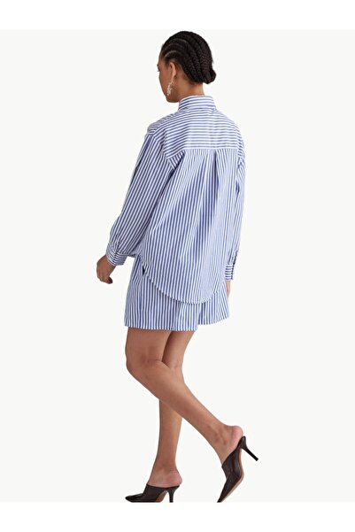 RİVUS Koton Şort - Mavi Çizgili