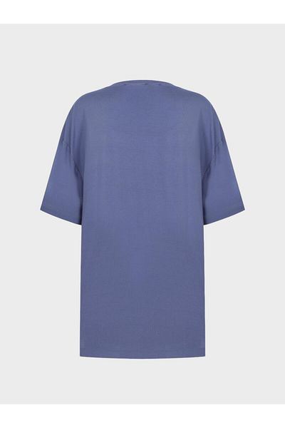 RİVUS Tricou oversize din viscoză albastră
