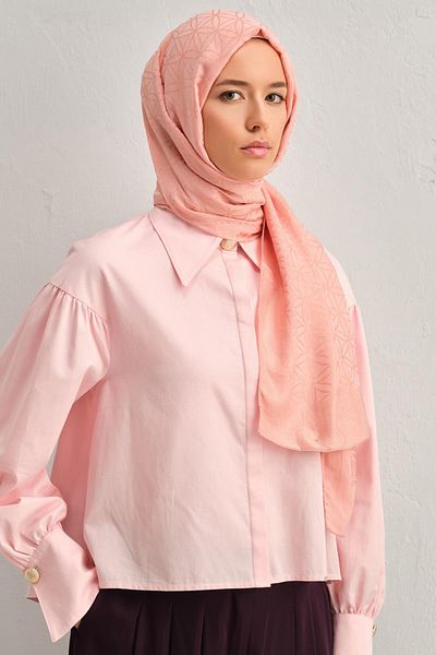 Armine Lyocell Shawl - Star Pattern - Aly4 - 1113-14 - Candy Pink