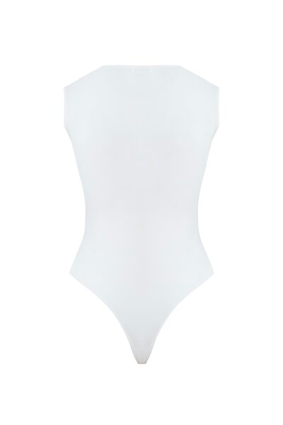 RİVUS Ecru Sleeveless Iconic Body - Front with Twist Detail