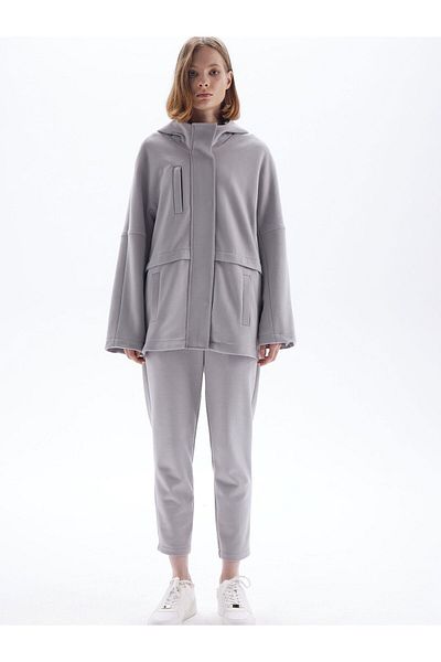 RİVUS Knitted Fabric Trousers with Elastic Front and Back Corsage - Gray