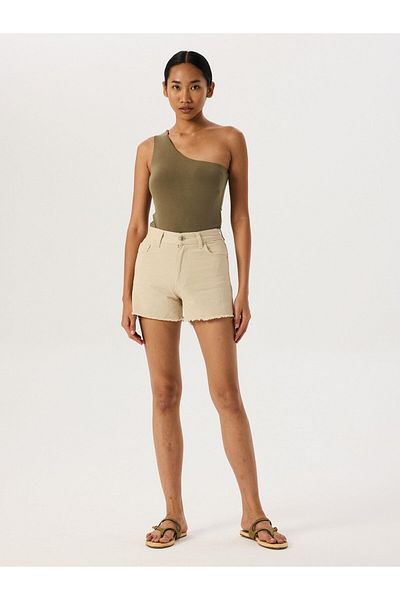 RİVUS Pantaloni scurți fără cusături de culoare bej - Straight Fit