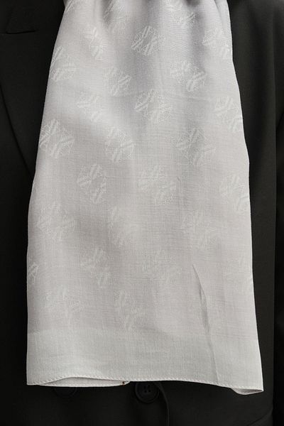 Armine Tensel-Silk Shawl - Μίνιμαλ μοτίβο μονόγραμμα - ATN1 - 3295 - Ανοιχτό γκρι