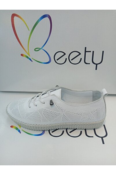 Beety 24by143.2665 beyaz hakiki deri Ortapedik günlük ayakkabı