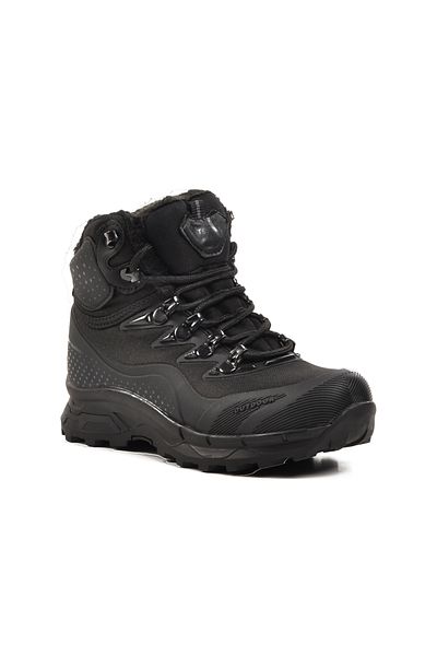 WALKWAY Black-Black Kids Outdoor Boots