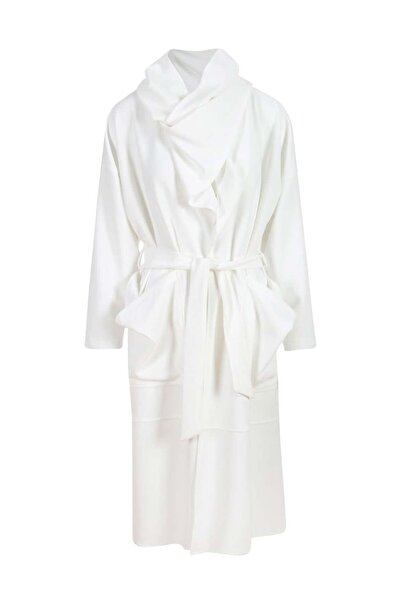 RİVUS Boyunluklu Uzun Cepli Hırka Ceket - Ekru