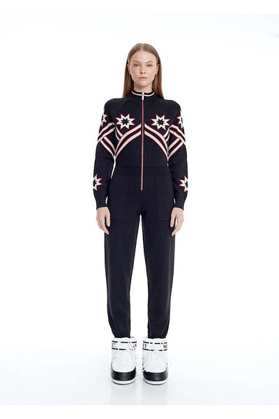 Knitss Star Patterned Extrafine Merino Wool Jumpsuit