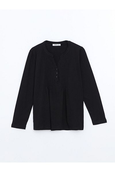 LC Waikiki Lcw Grace Black Leak Neck Women's Blouse