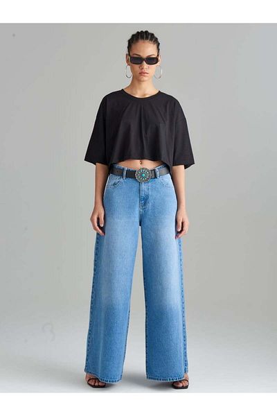RİVUS Oversize Crop T-shirt - Black