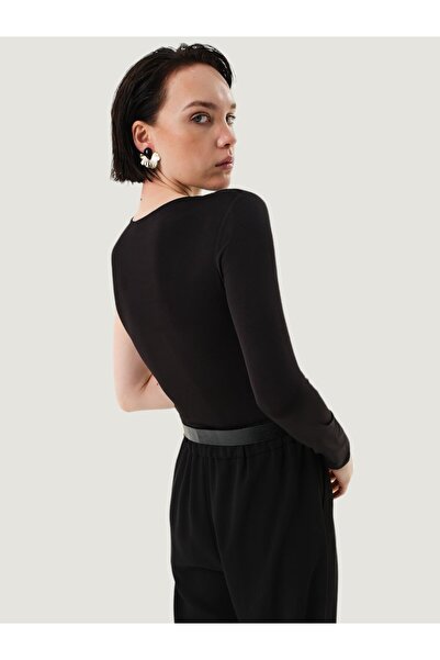 RİVUS Black Single Sleeve Collar Snap Body