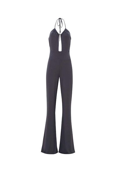 RİVUS Cut Out Knitted Jumpsuit - Anthracite