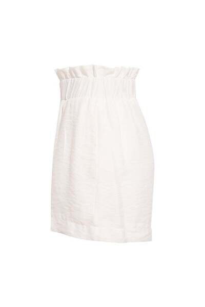 RİVUS Comfortable Cut Shorts with Elastic Waist - White