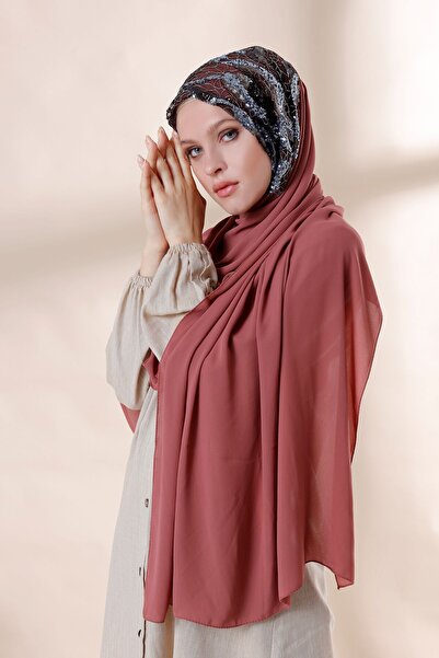 Differenza Indigo Matte Coral - Cloud Sequined Crepe Shawl