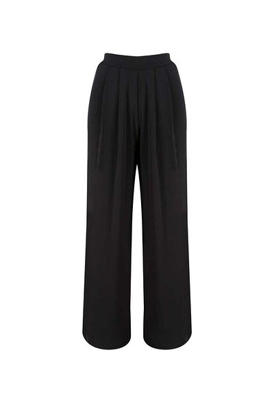 RİVUS Pleated Draped Knitted Trousers - Black