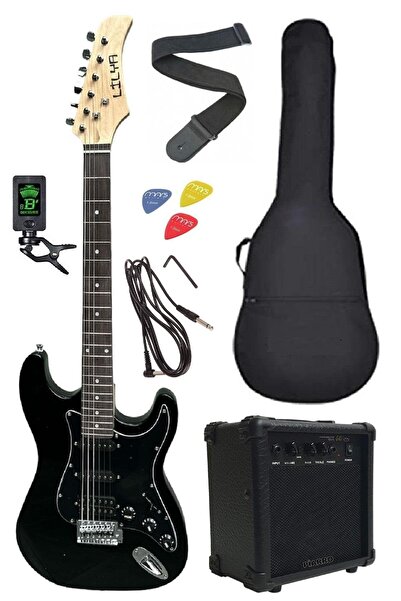 FRANSUA Lilya ST309BK Elektro Gitar Seti Siyah Renk (HSS)