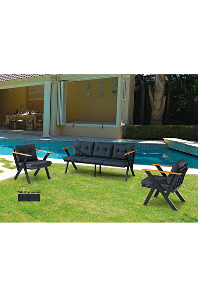 Dekoroom's Zeta 3 1 1 Pofuduk Balkon Takımı, Bahçe Mobilyası, Çay Seti, Kafe Oturma Grubu, Teras Koltuk Takımı