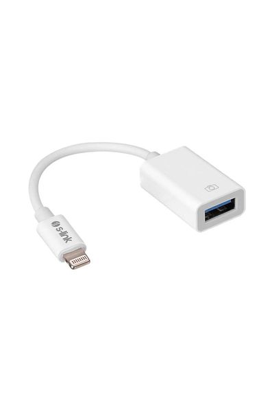 S-LINK Sl-Ta74 White USB F to Lightning 10cm Wired Otg Converter