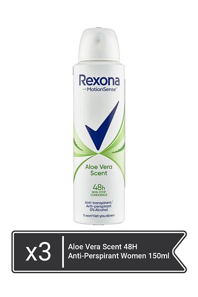 Rexona Aloe Vera Scent 48H Anti-Perspirant for women 150 ml  x 3 pieces