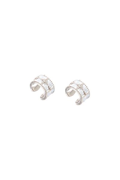 RİVUS Pearlescent and Rhinestone Earcuff - Silver
