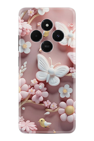 Kılıfland Xiaomi 14C Kılıf Boutique Baskılı Resimli Pembe Kelebekler Pcode -088