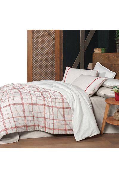 Sarev Σετ Παπλωματοθήκη Bramo Beige Flannel Διπλό Φανελένιο