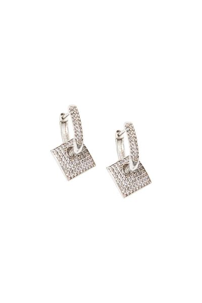 RİVUS Silver Crystal Stone Paved Earrings