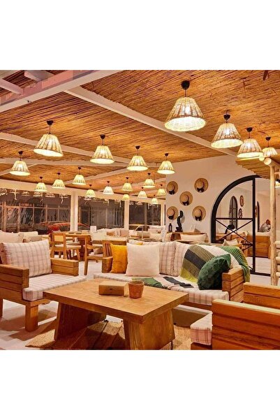 My Family Hasır Doğal 40 Cm Çap Dekoratif Avize