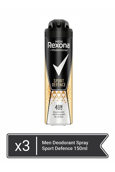 Rexona Motion Sense Men Deodorant Spray Sport Defence 150ml  x 3 pieces