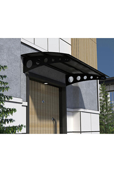 Şentürk Metal Taşıyıcılı Kapı Üstü Pratik Sundurma Siyah - Siyah Levha 170 x ...