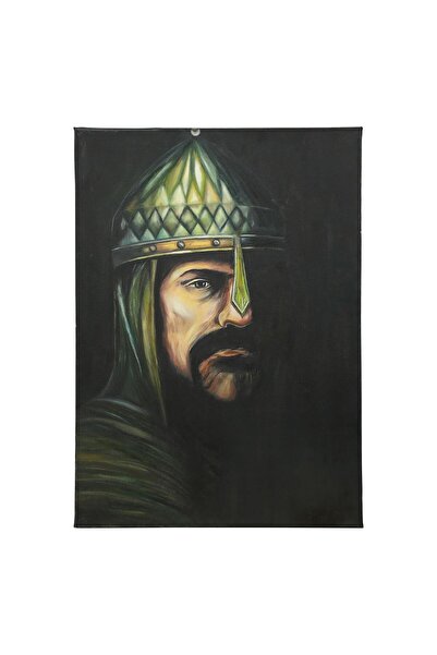 e38 EL İŞÇİLİĞİ  SULTAN ALPARSLAN YAĞI BOYA RESİM 70*50 cm  - 6129