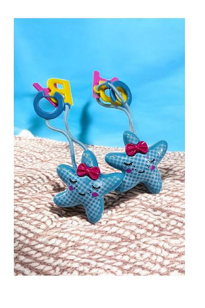 SeaBubbles Steaua de mare pentru fete - Set de 2 catarame elastice