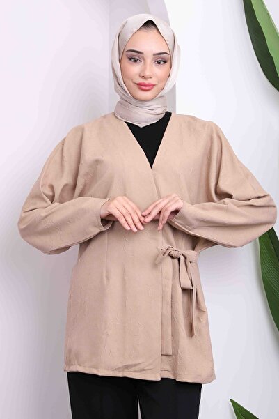 İmajButik Kimono cu cravată în cruce de nurcă