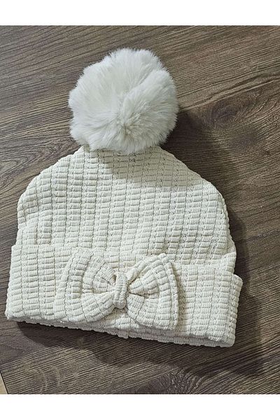 ALYA Baby Children's Flexible Beanie with Pompoms Without Pompoms