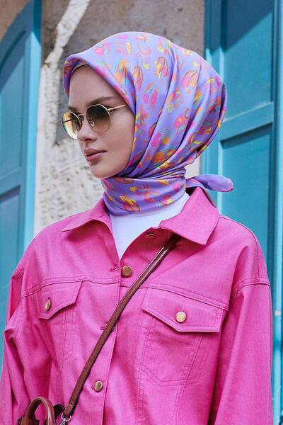 Belli 2024-2025 Eșarfă de mătase toamnă-iarnă - 4057D-52 - Tivil