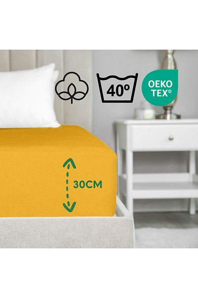Strauss Eco Home Fitted Sheet - 100% Cotton, Single/Double, Economic Series, Oeko-Tex Certified
