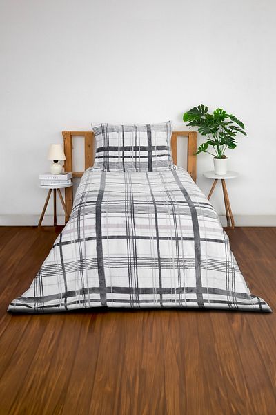 FAVORA Gray 2-Piece Woolly Single Blanket Bed Set
