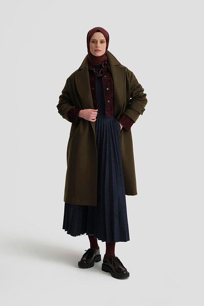 Armine 24K7615 Model Khaki Coat