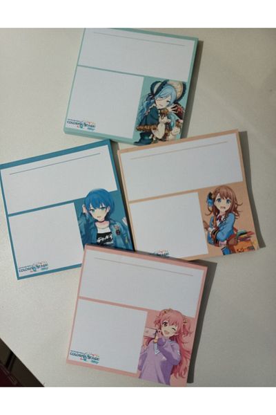 nihonwosekai 4Pcs Hatsune Miku Colorful Pjsekai Project Sekai Anime Memopad 8X8Cm 48Sheets