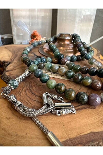 parze doğaltaş مسبحة من الحجر الطبيعي والعقيق الهندي مقاس 99 بوصة