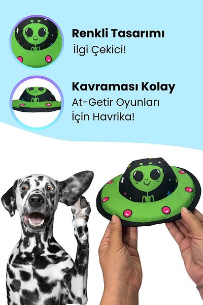 Havhav Alien Dude Dog Toys Set with Food Storage, Vikvik Sound Alien and Ufo Plush Dog Toys