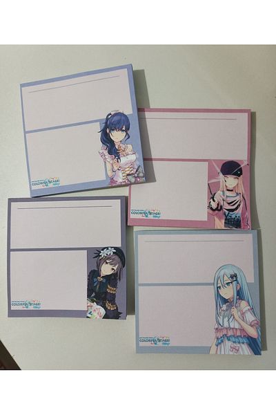 nihonwosekai 4Pcs Hatsune Miku Colorful Pjsekai Project Sekai Anime Memopad 8X8Cm 48Sheets