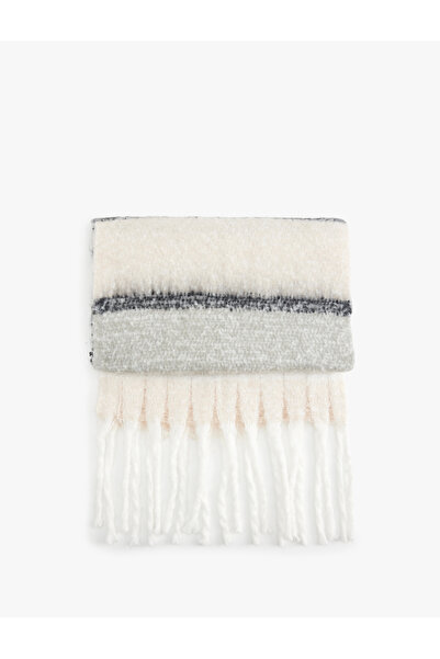 Koton Eșarfă lungă cu ciucuri moale colorblock