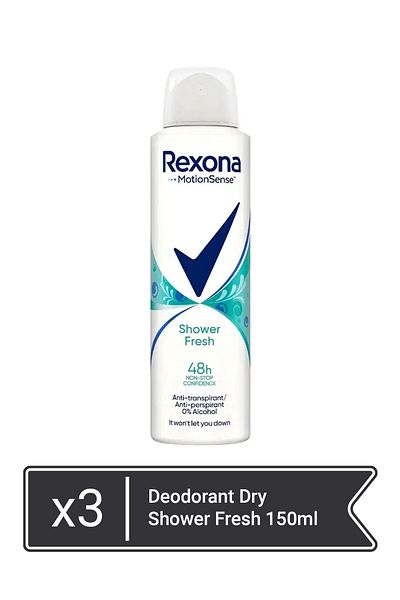 Rexona Deodorant Dry Shower Fresh 150ml  x 3 pieces